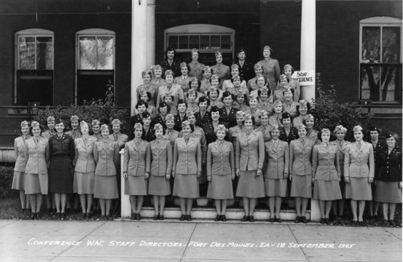 1945 Conference of Women’s Army Corps (WAC) Directors in which Lieutenant Colonel Jessie Pearl Rice is pictured. (Courtesy Truman Library)