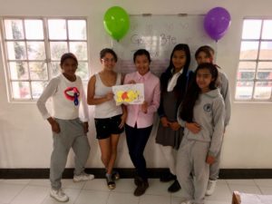 Attasivanon with her English students in Bogata