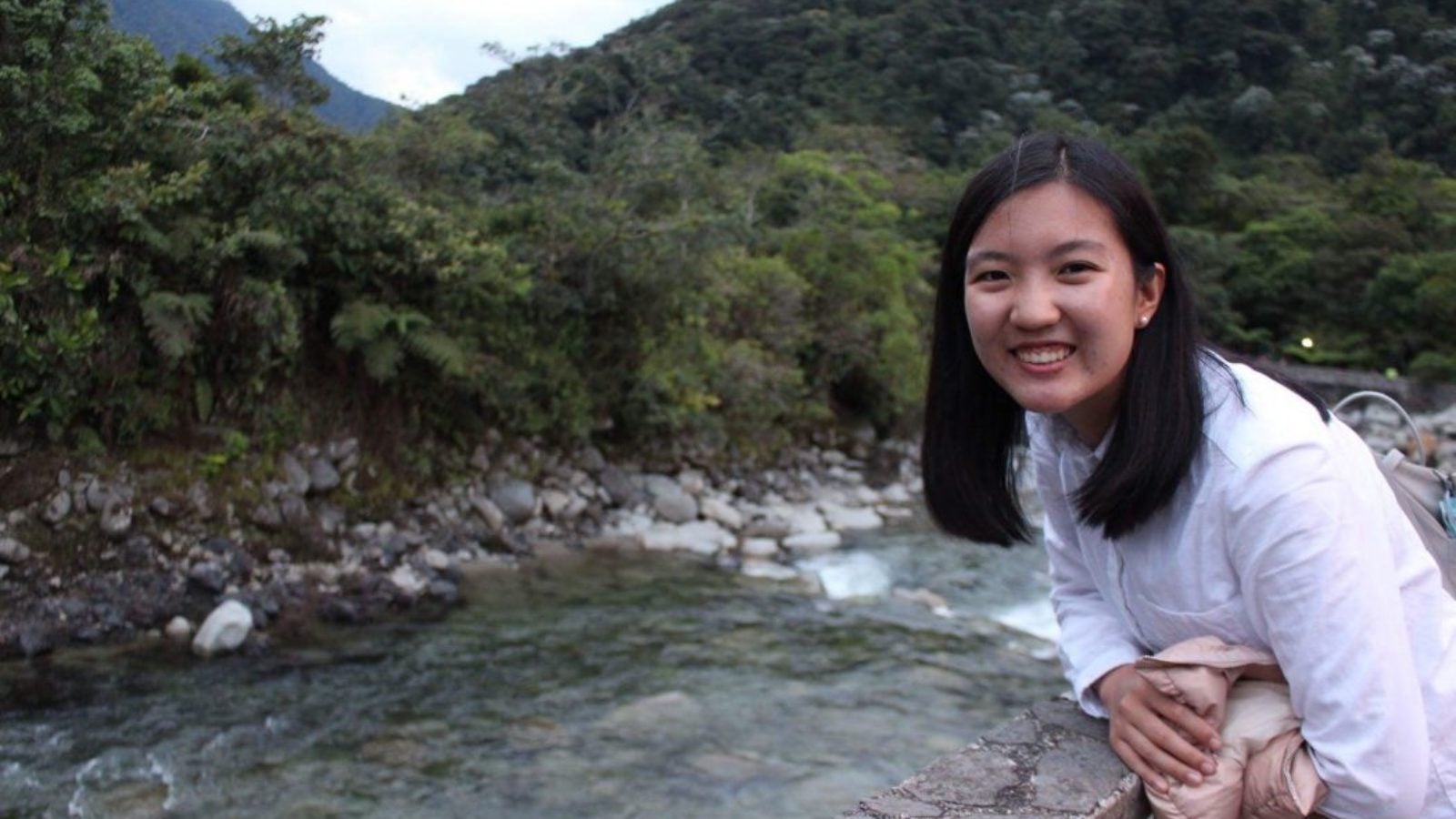 Attasivanon overlooking the Baños-Puyo Waterfall in Ecuador