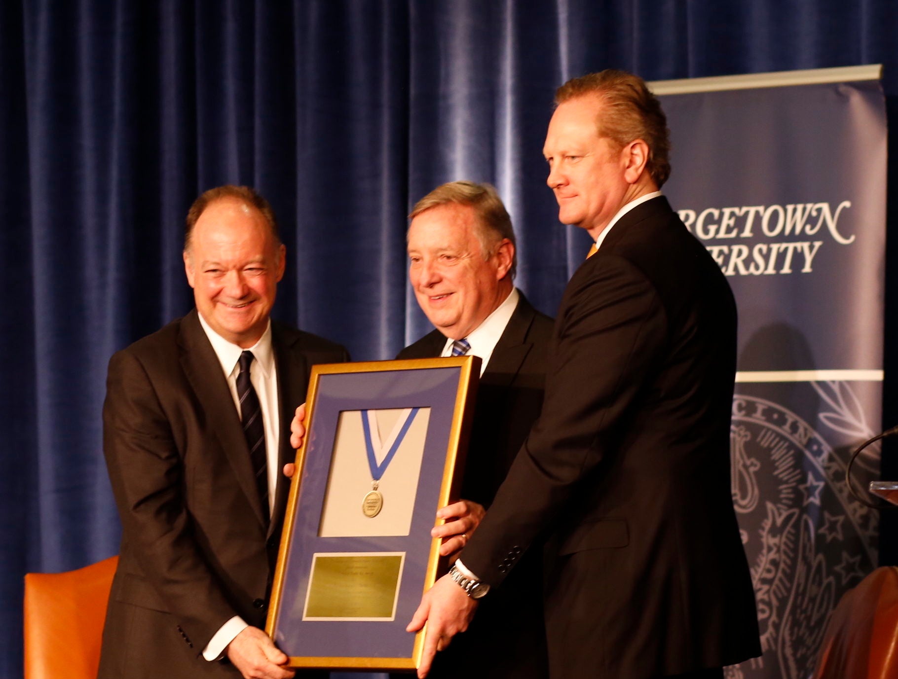 Senator Durbin receiving award