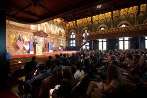 Audience for the Minister of Japan in Healy Hall