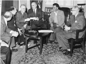 Ambassador Lawson in meeting with Dr. Baruch and others