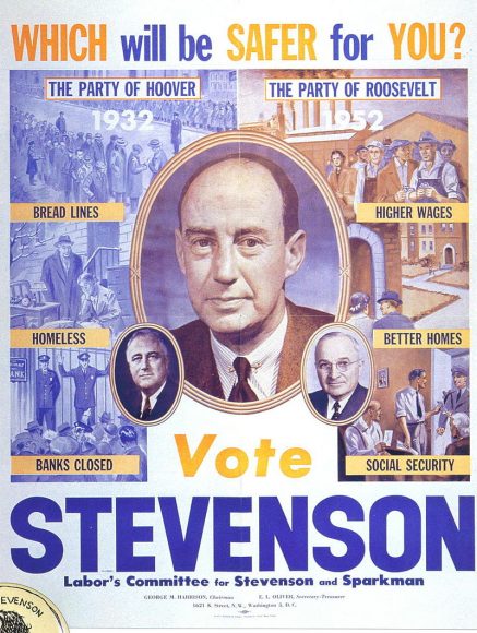 Poster featuring Adlai Stevenson for President.