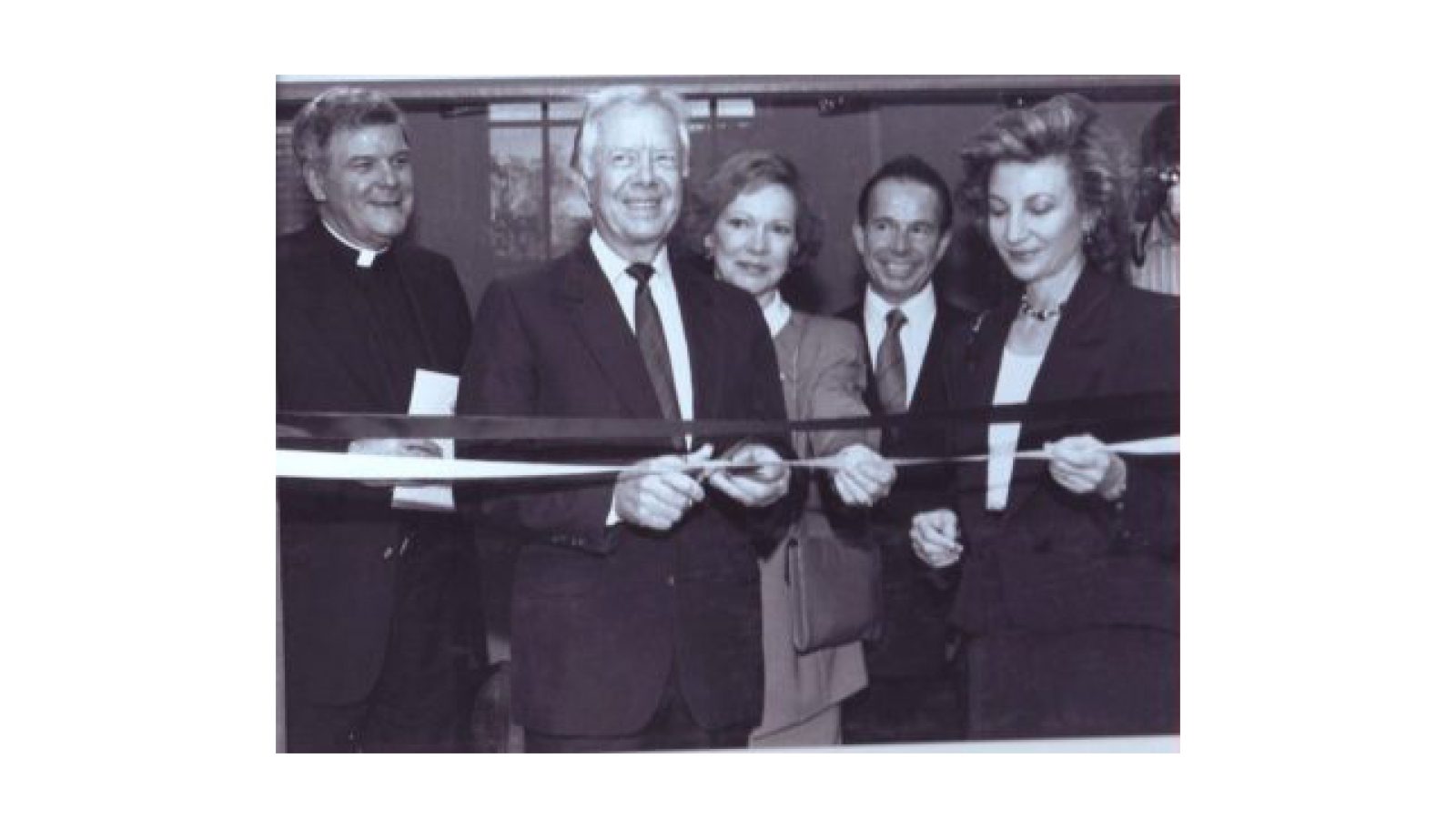Jimmy Carter cutting ribbon for the ICC