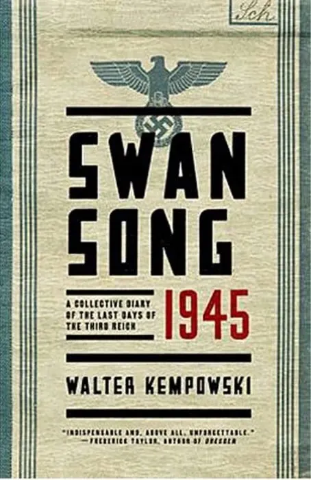 Book cover: "Swansong 1945: A Collective Diary of the Last Days of the Third Reich" by Walter Kempowski.