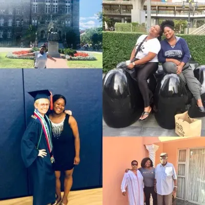 Maputi Botlhole in collage of photos with other Georgetown University students.