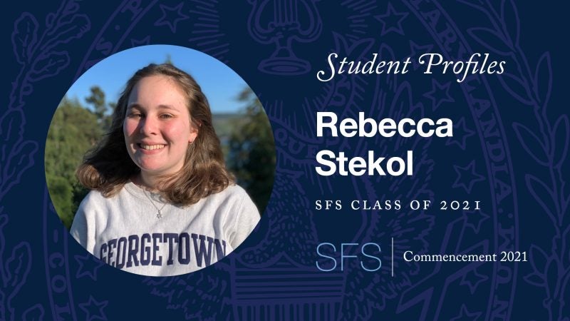 A thumbnail photo of Rebecca Stekol&#039;s (SFS&#039;21) commencement profile.