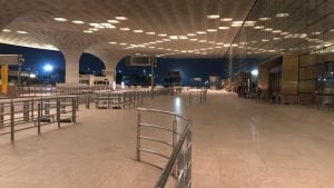 Panoramic shot of an empty airport