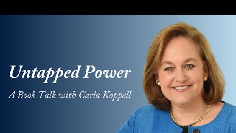 A graphic featuring a headshot of SFS DEI Senior Advisor Carla Koppell and serif text that reads 