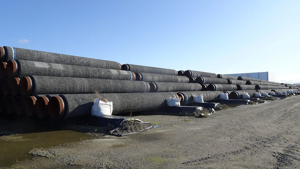 Abandoned concrete pipes for Nord Stream 2