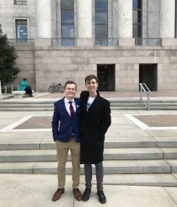 Sujansky poses with fellow GU MFOL member on Capitol Hill