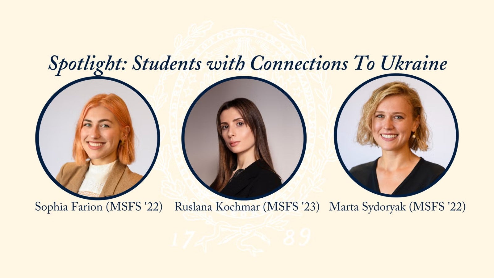 Student Spotlight: Sophia Farion, Ruslana Kochmar, Marta Sydoryak