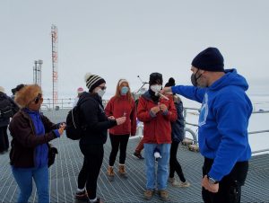 Students collect air samples at NOAA's Atmospheric Observatory