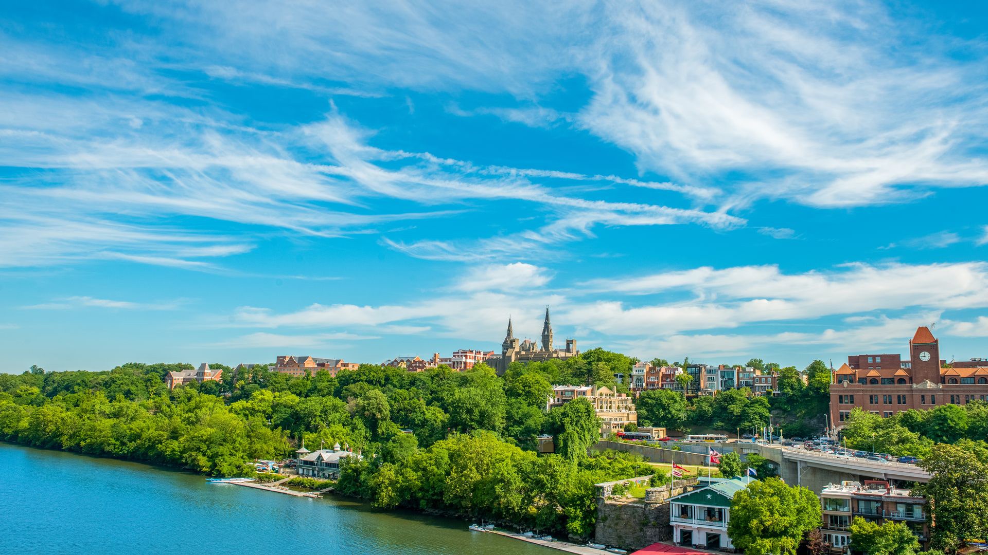 The Georgetown campus from across the Potomac.