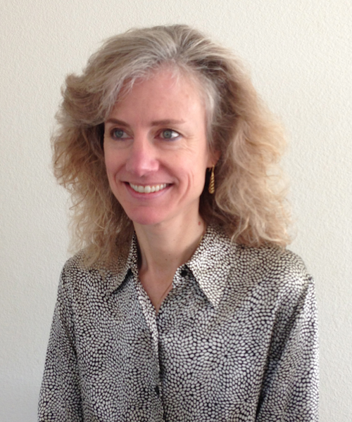 Headshot of Diana Kapiszewski in a black and white patterned button-down shirt.
