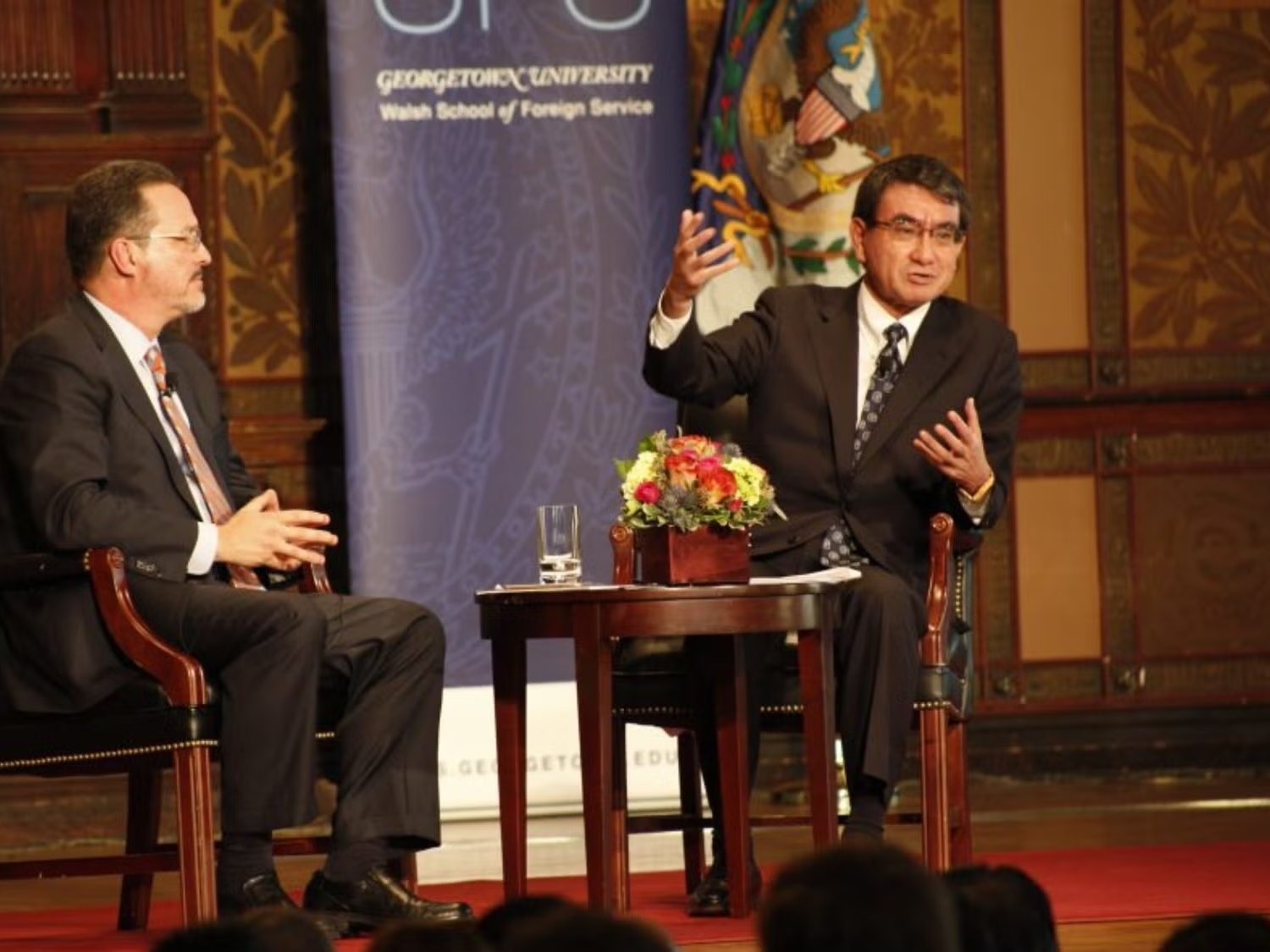 Foreign Minister Of Japan Taro Kono (SFS’86) Returns To Georgetown To Deliver Lloyd George Centennial Lecture