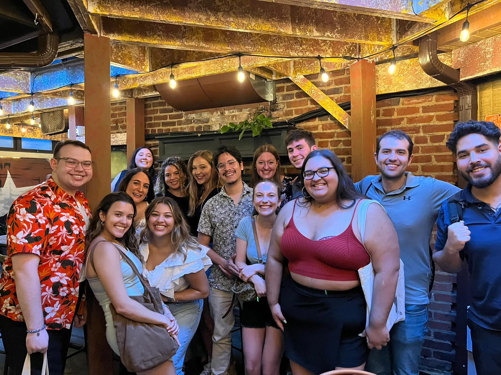 Brionna Bolanos stands with a group of classmates from their program at a social outing.