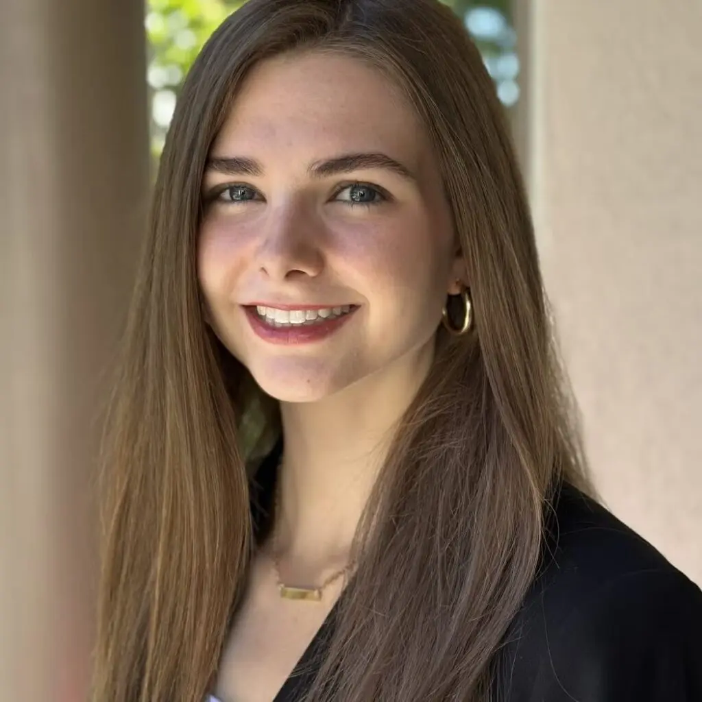 Elizabeth Markwick wearing a black blazer.
