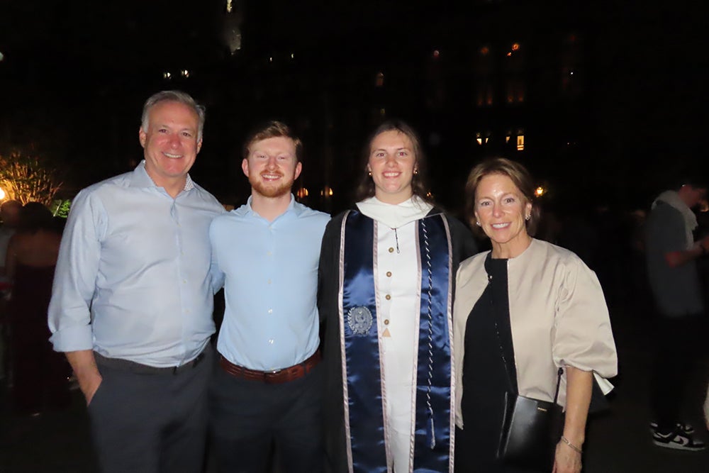 Annabel Doherty (SSP'26) with her family on Graduation day